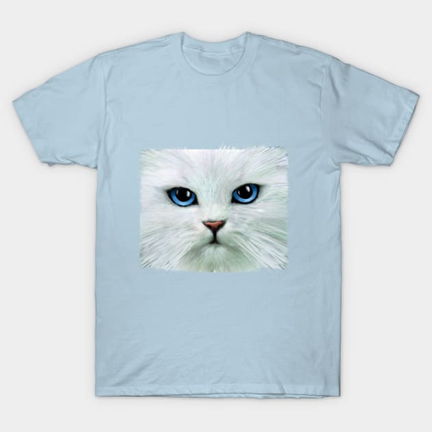 White Miss Kitty T-Shirt by PeggyNovak